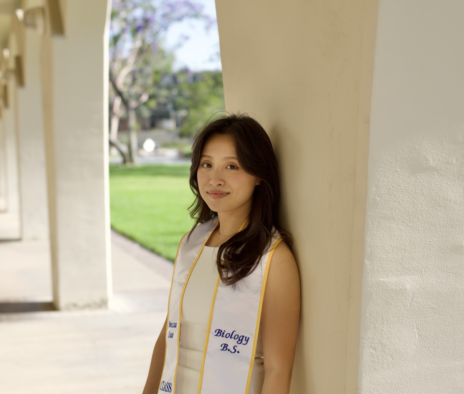 Graduate close-up in archway