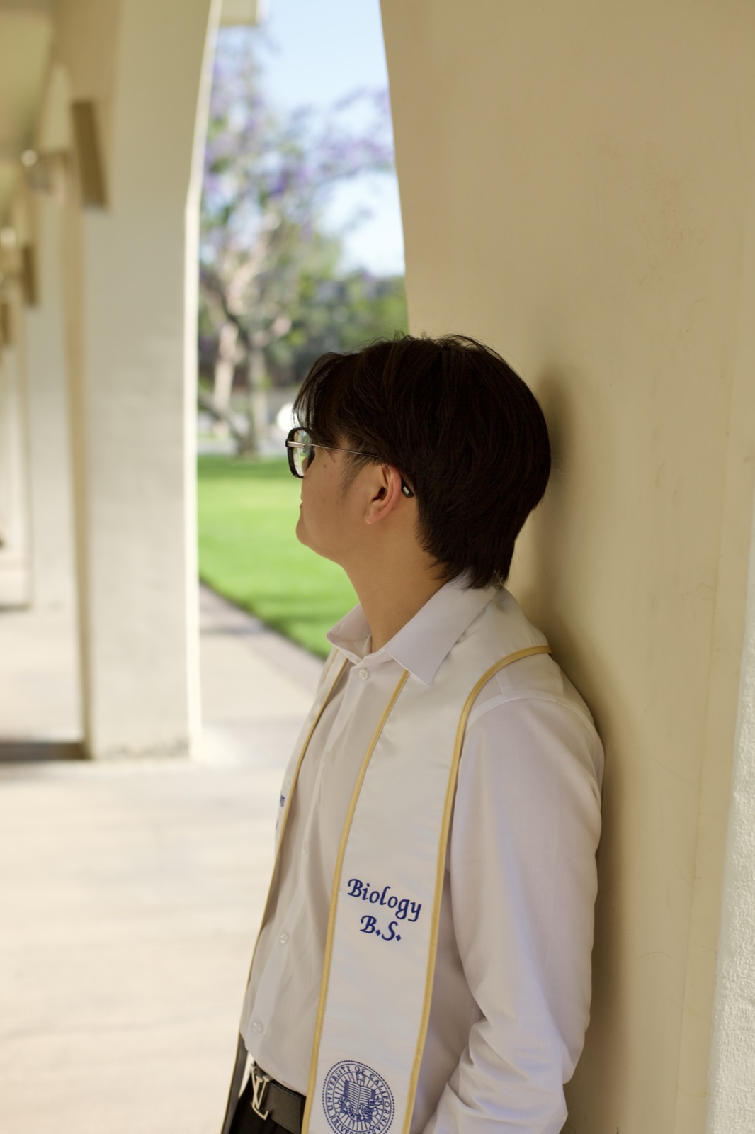 Graduate side profile in archway