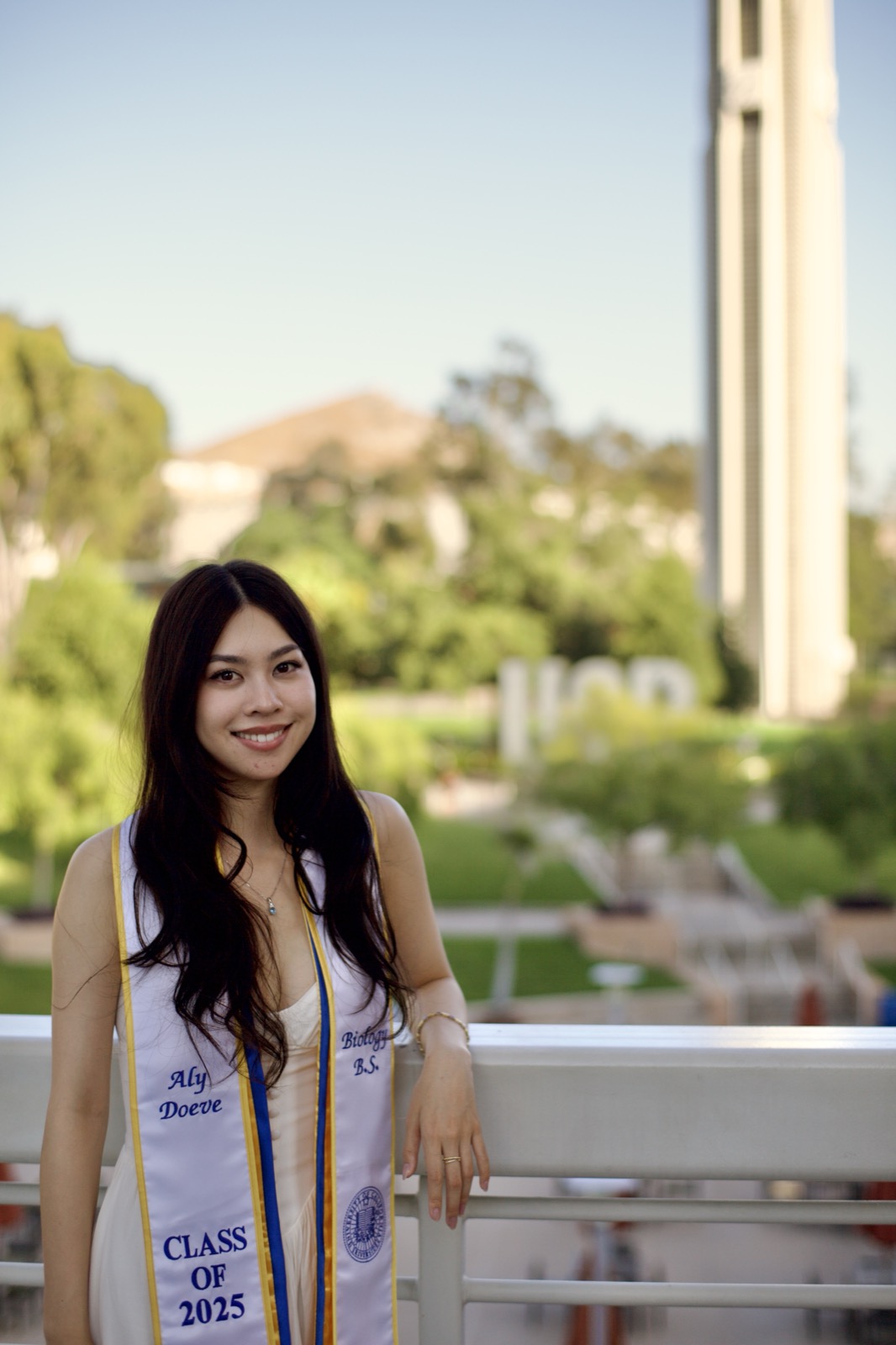 Graduate portrait at campus overlook